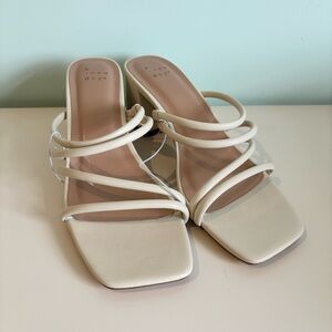 A New Day Women's Cream Strappy Sandals